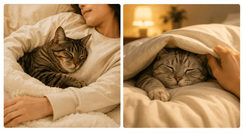 猫が隣で寝る主な理由｜布団の中で寝る猫
