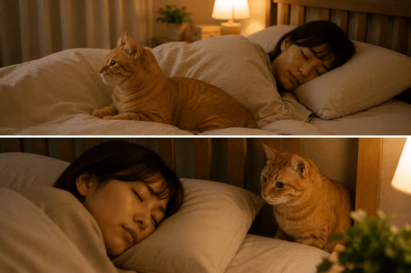 猫が隣で寝る主な理由｜様子を確認している猫