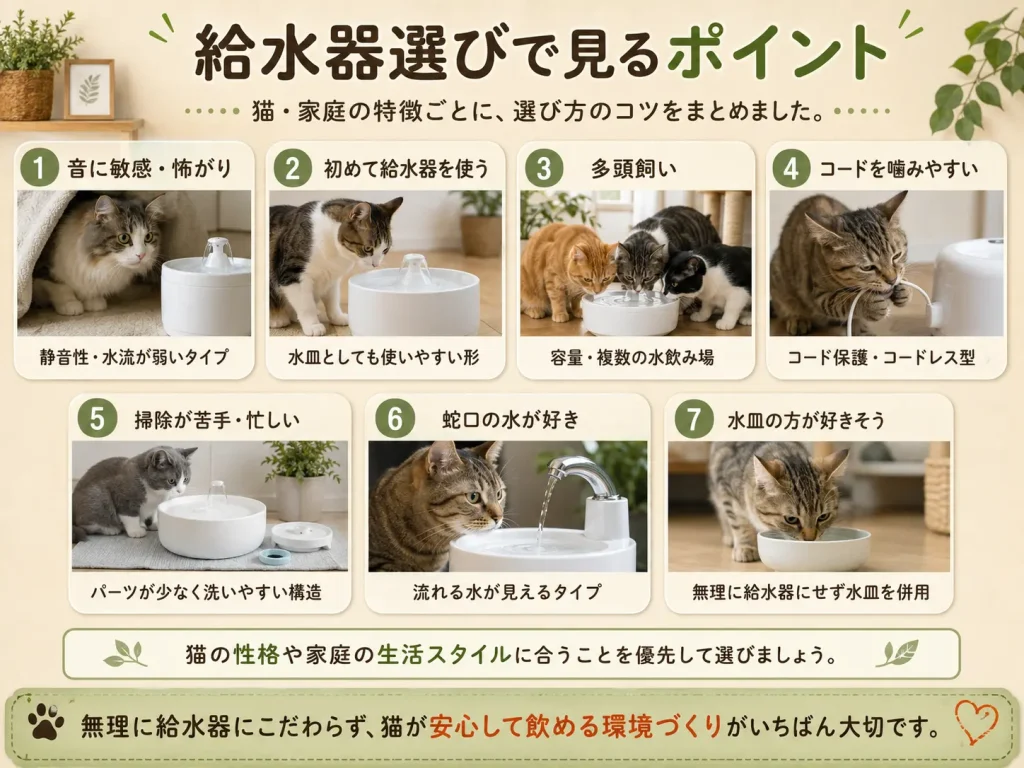 給水器選びで見るポイント|選び方のコツ一覧表