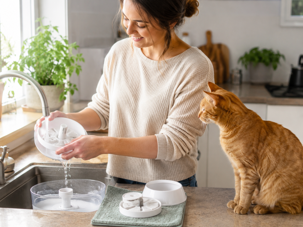 猫が水を飲まない時に考えたい給水器の選び方|給水機洗浄