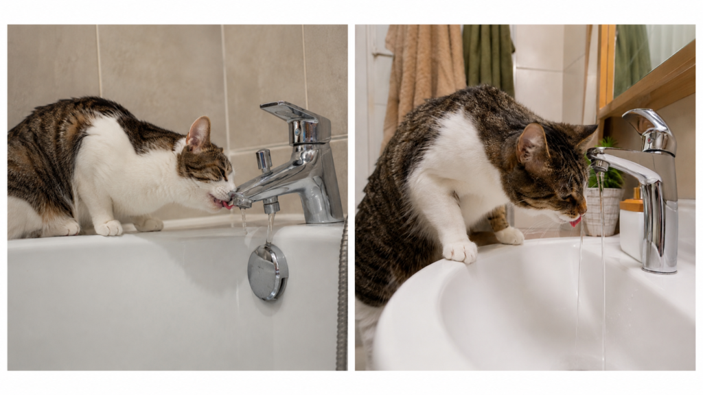 猫が水を飲まない時に考えたい給水器の選び方|蛇口で水を飲む猫